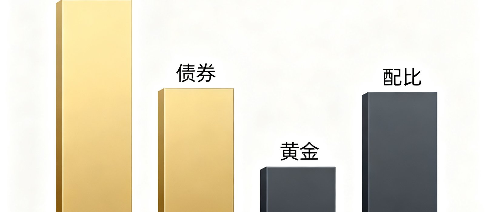 PA贵宾厅研究部制作的2025年全球资产配置建议图表，包含股票、债券、黄金、另类资产四个板块的配比建议，配色使用金色和深灰色调，数据清晰直观
